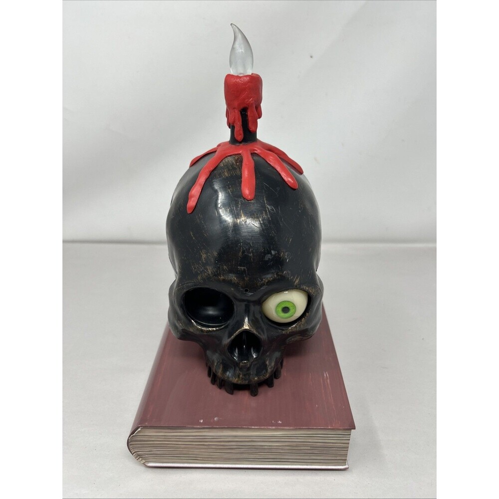 Vintage Gemmy Halloween Talking Skull Decoration Lights & Various Sounds